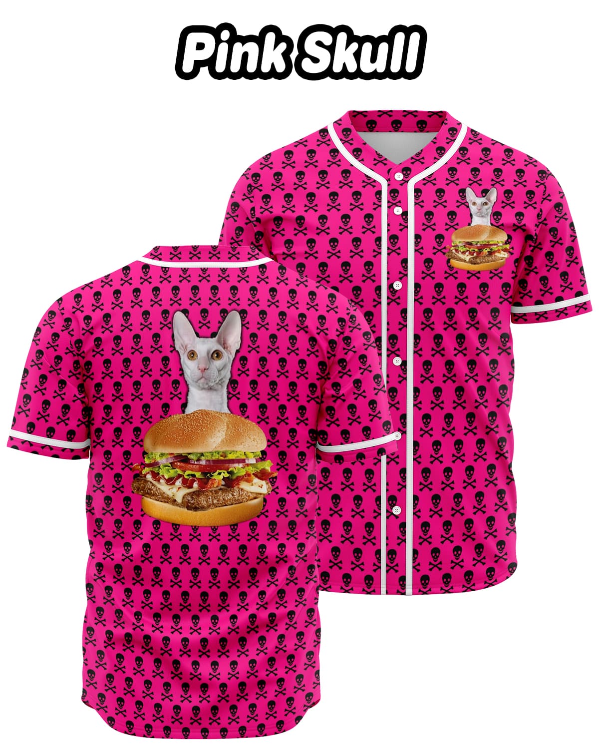 Personalized Name & Number Marie Cat Striped Pink 3D BASEBALL JERSEY  SHIRT