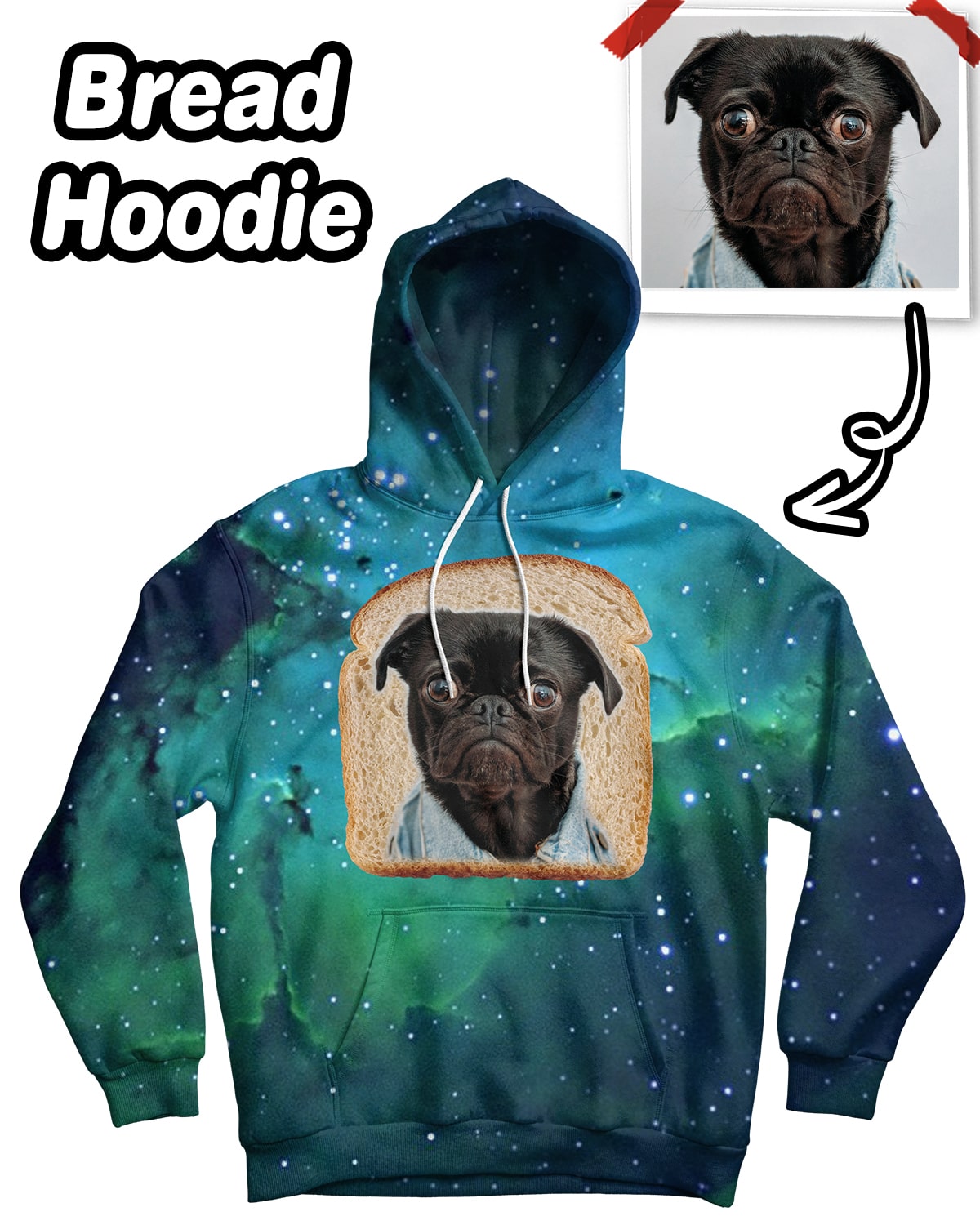 Personalized Bread Face Hoodie With Your Face On It! | ASDF Print