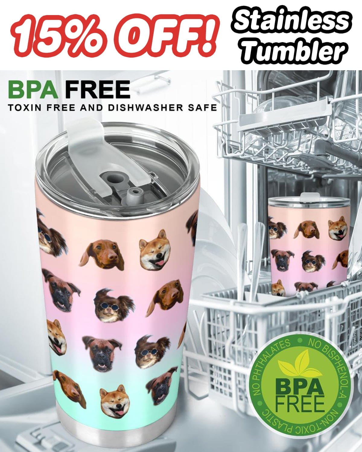 Stainless Tumbler (with the same photos you uploaded)
