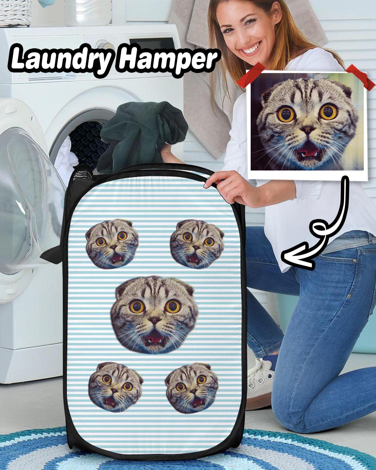 Personalized Many Face Laundry Hamper - ASDF Print