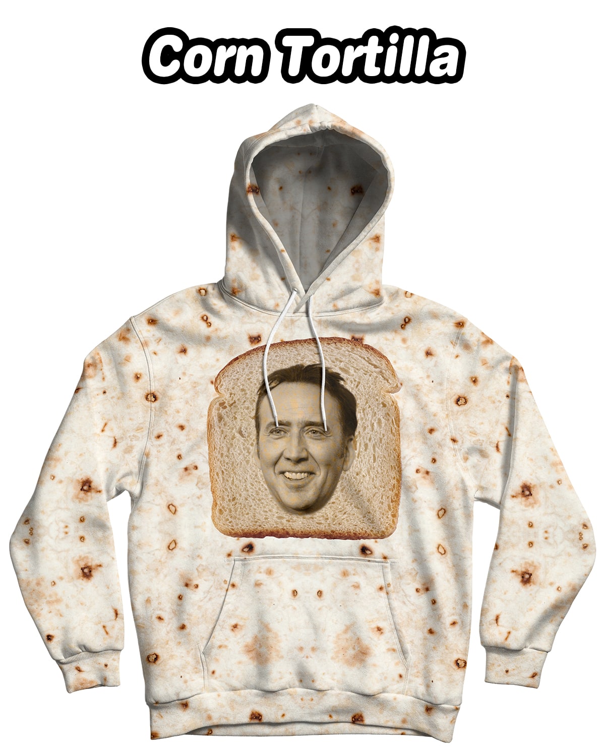 Custom Funny Hoodie With Your Face Printed on a Baked Bread | ASDF Print
