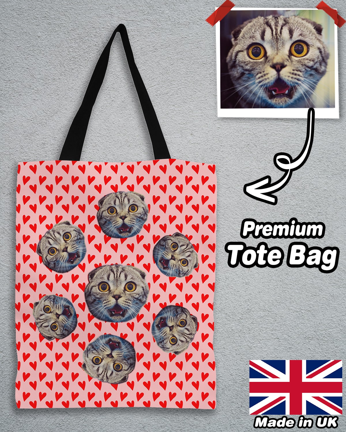 Personalized Many Face Premium Canvas Tote Bag - ASDF Print