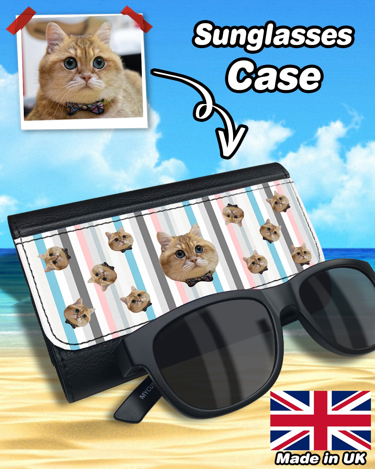 Personalized Many Face Sunglasses Case - ASDF Print
